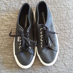 Superga leather tennis shoes
